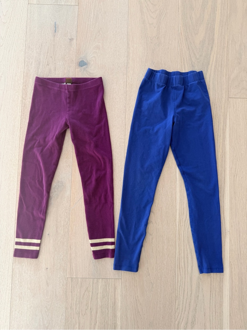 Kids Leggings in Burgundy and Royal Blue